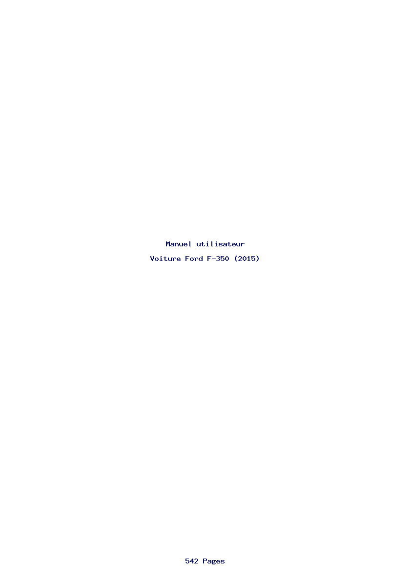 Page 1 de la notice Manuel utilisateur Ford F-350 (2015)
