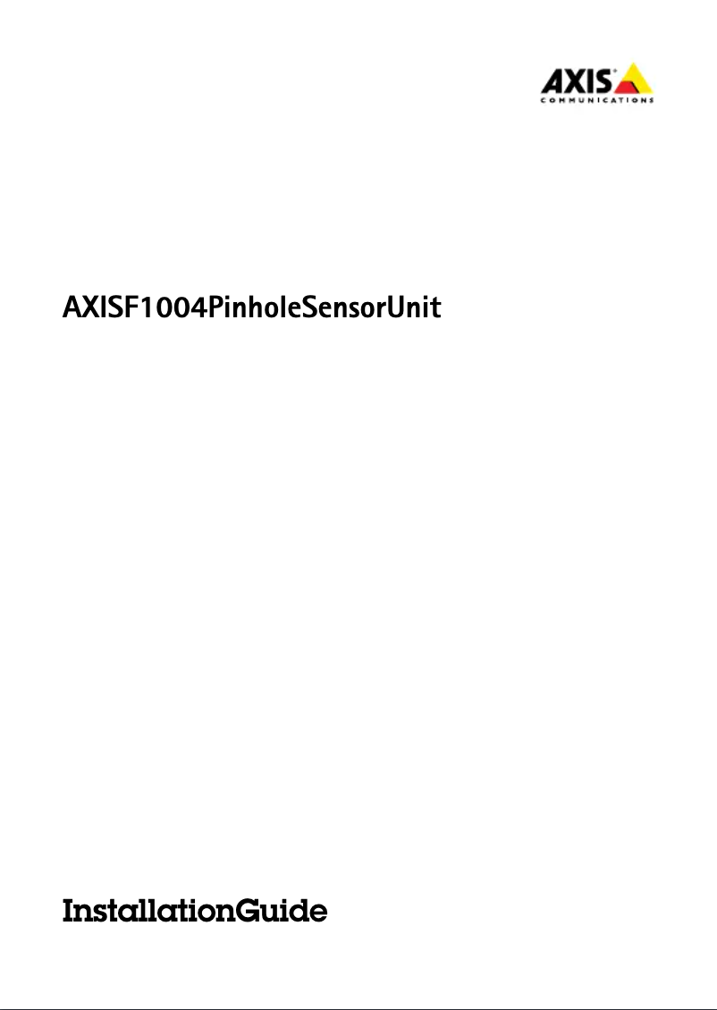 Page 1 de la notice Manuel utilisateur Axis F1004