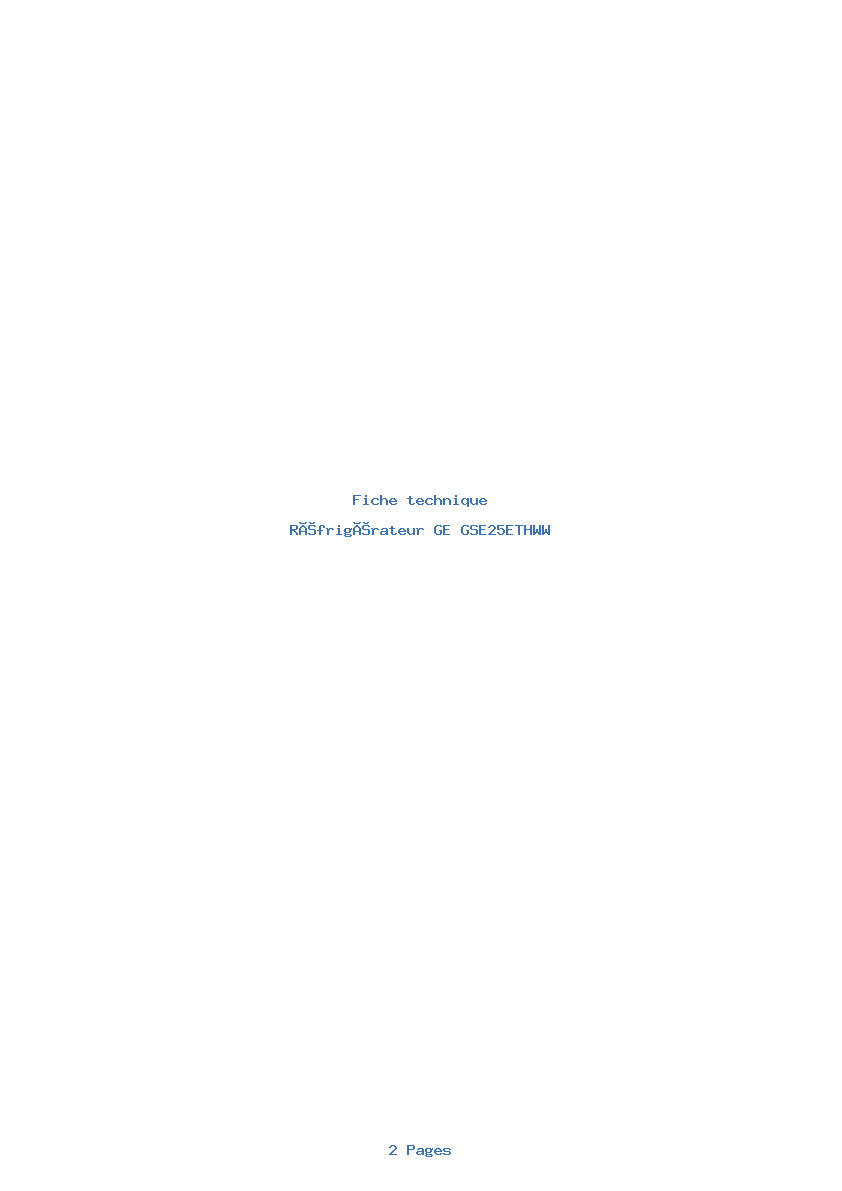 Image de la première page du manuel de l'appareil GSE25ETHWW