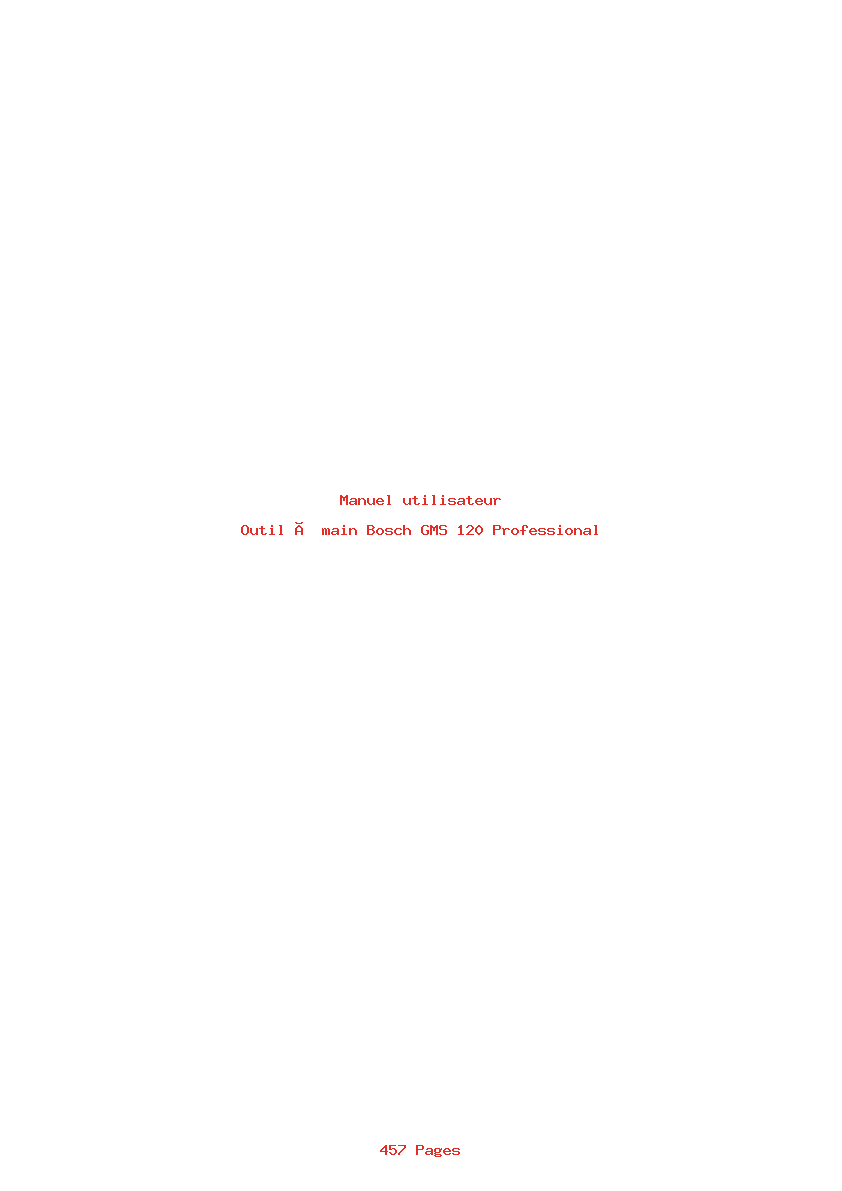 Page 1 de la notice Manuel utilisateur Bosch GMS 120 Professional