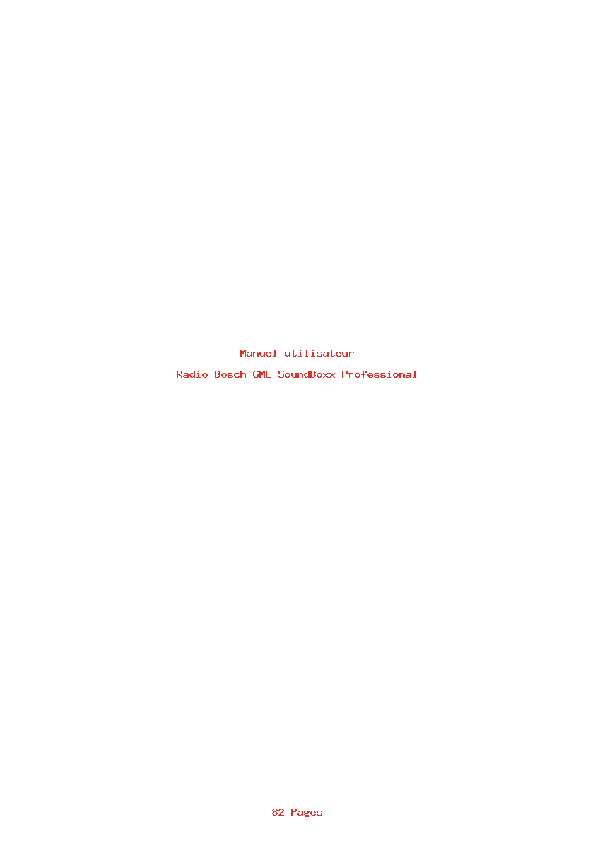 Page 1 de la notice Manuel utilisateur Bosch GML SoundBoxx Professional