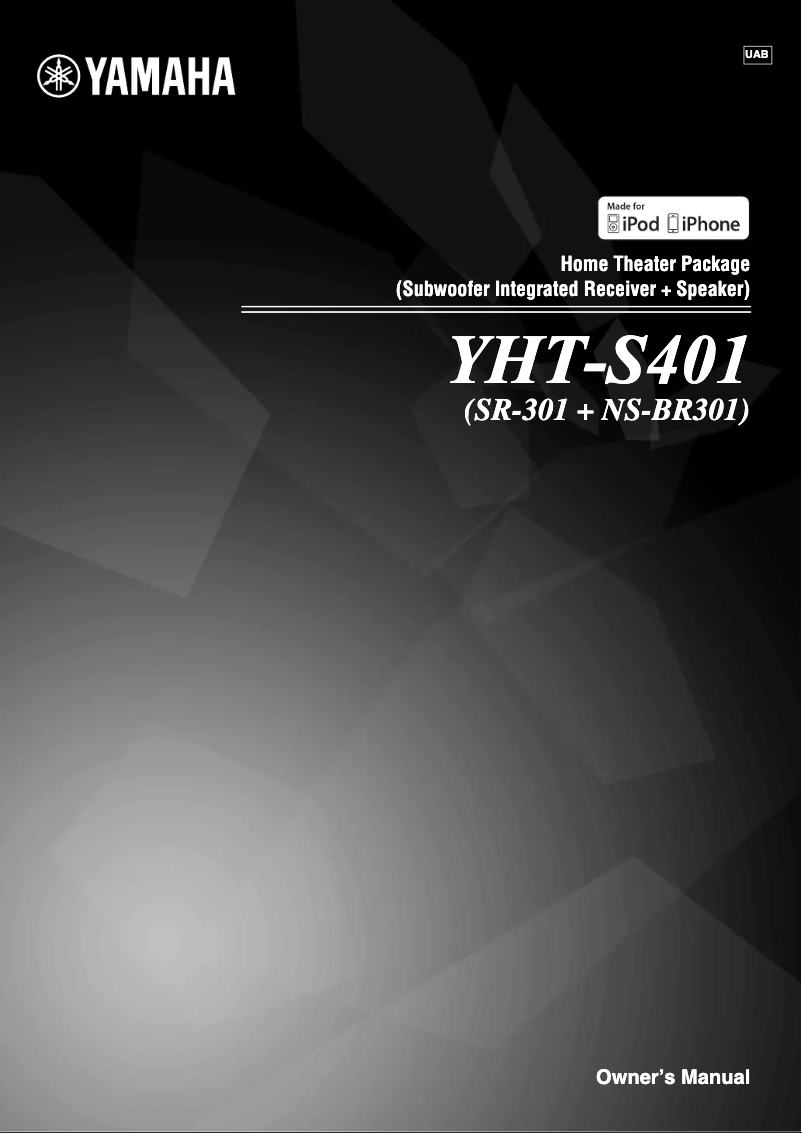 Page 1 de la notice Manuel utilisateur Yamaha YHT-S401BL