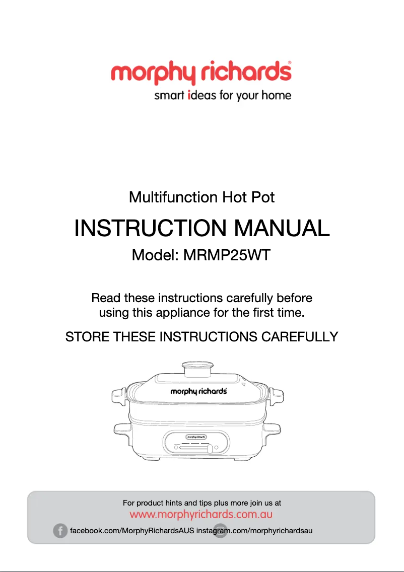 Page 1 de la notice Manuel utilisateur Morphy Richards MRMP25WT