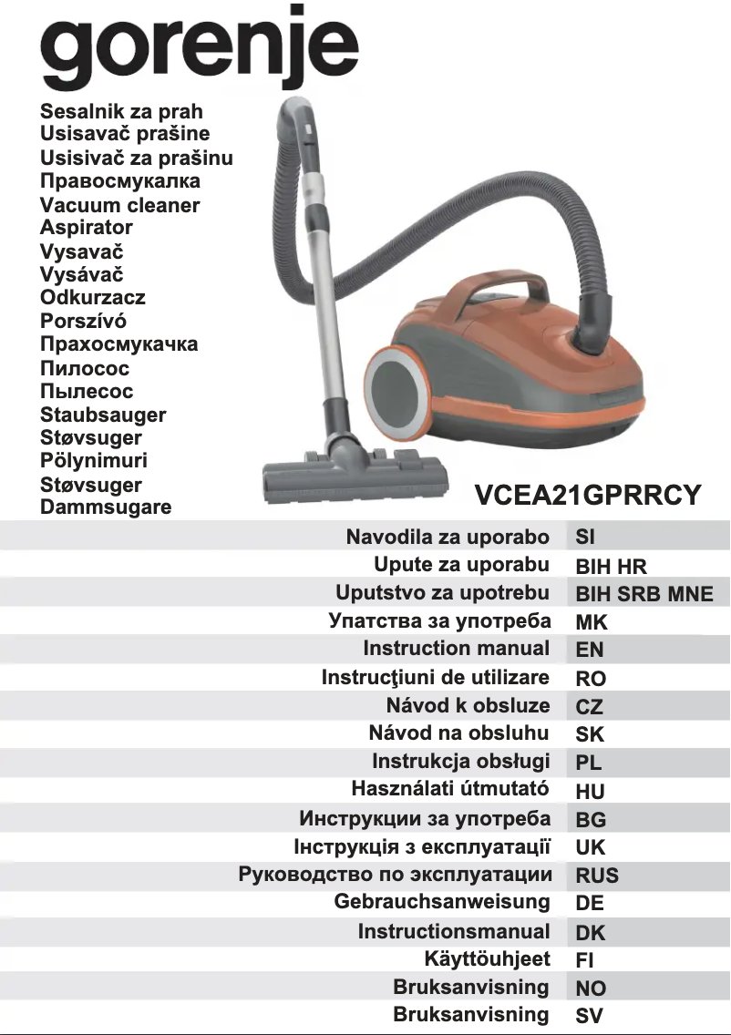 Página 1 del manual Manual de usuario Gorenje VCEA21GPRRCY