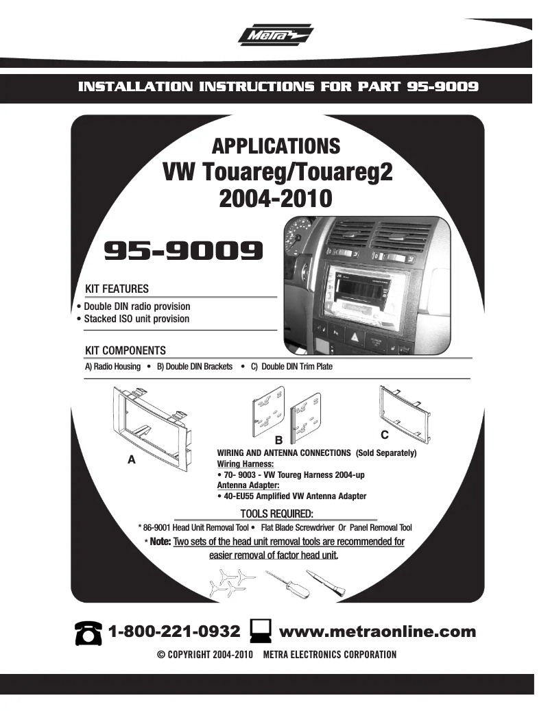 Page 1 of the manual User Manual Metra 95-9009