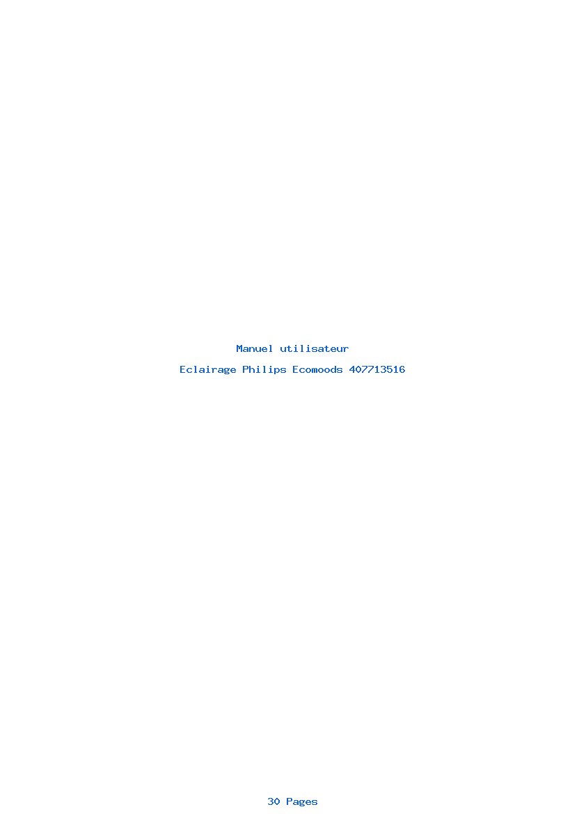 Page 1 de la notice Manuel utilisateur Philips Ecomoods 407713516