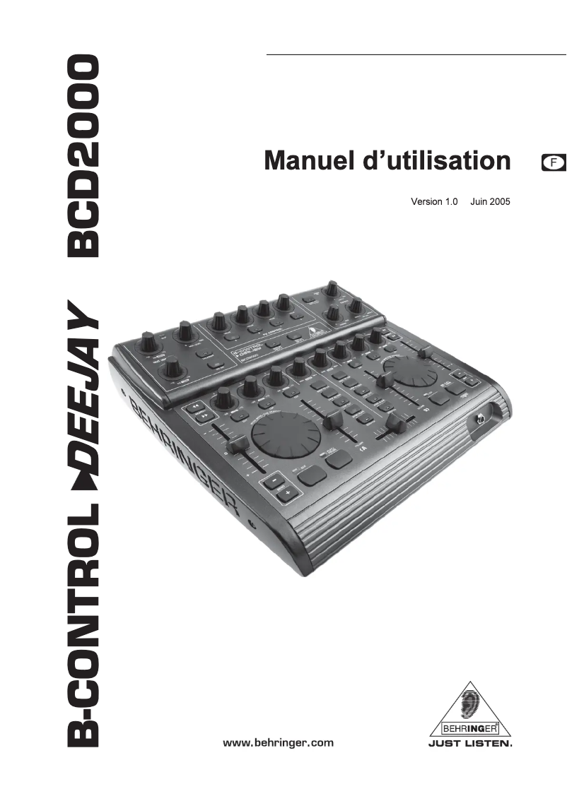 Page 1 de la notice Manuel utilisateur Behringer B-Control Deejay BCD2000