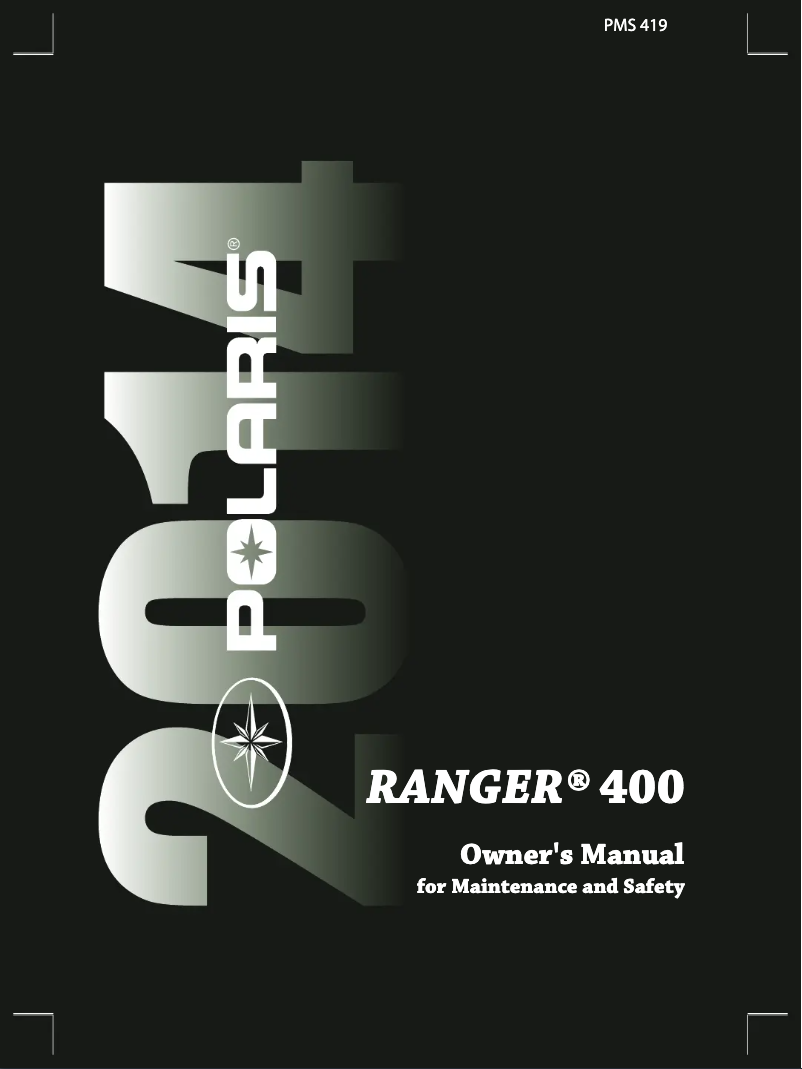 Page 1 de la notice Manuel utilisateur Polaris Ranger 400 (2014)