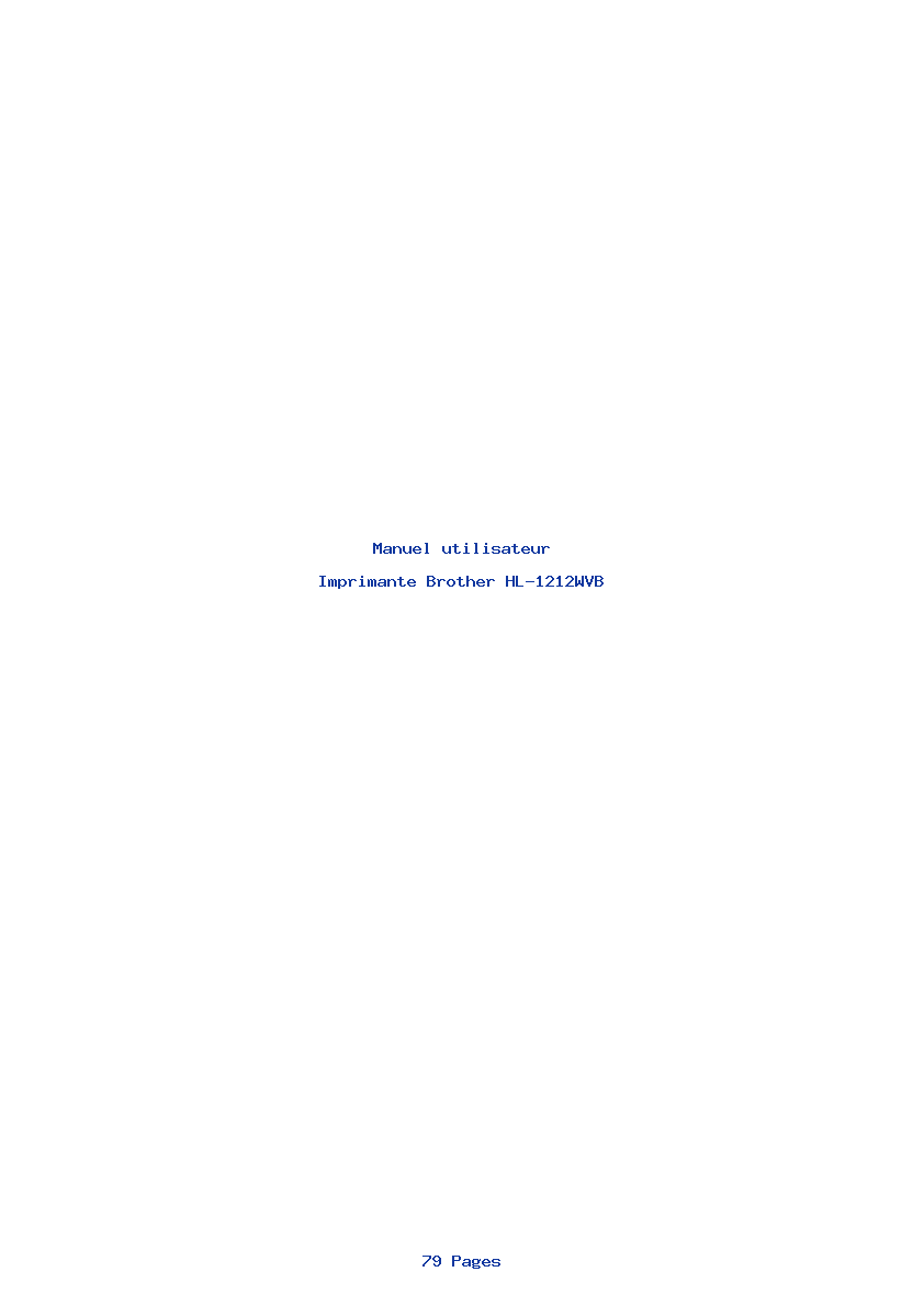 Page 1 de la notice Manuel utilisateur Brother HL-1212WVB