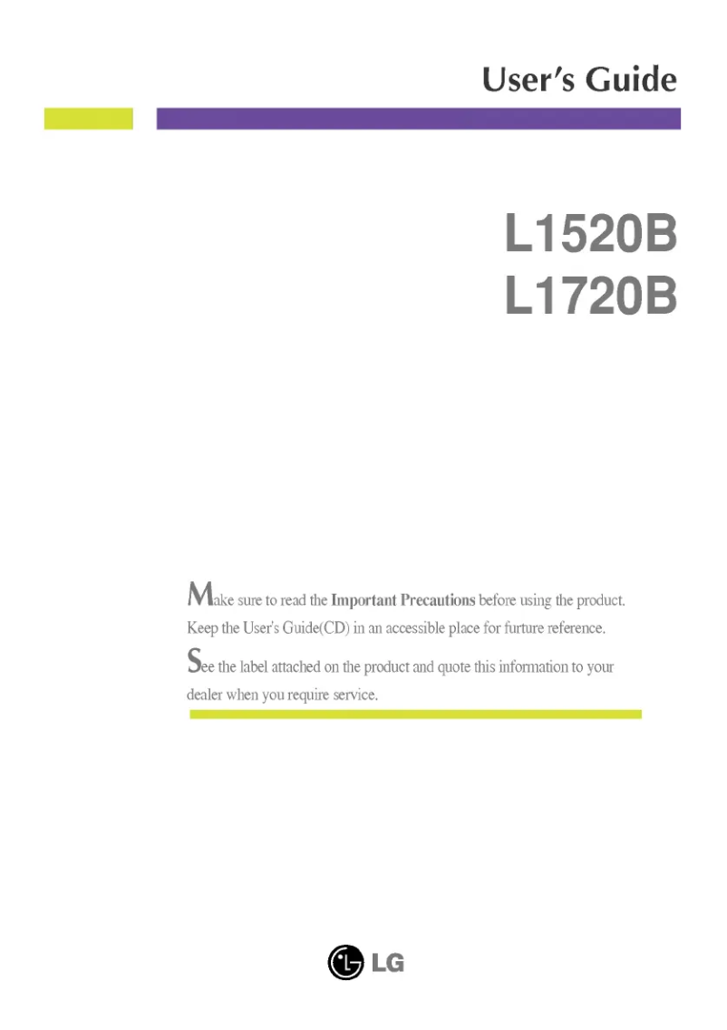 Page 1 de la notice Manuel utilisateur LG L1720BN