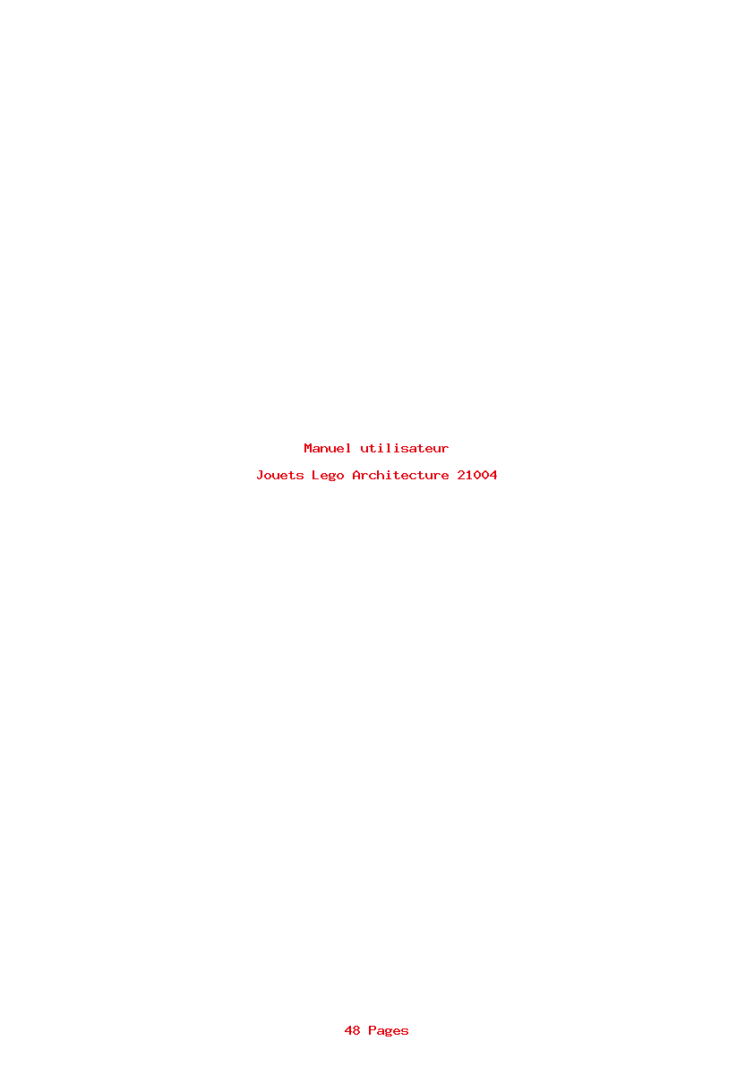 Page 1 de la notice Manuel utilisateur Lego Architecture 21004