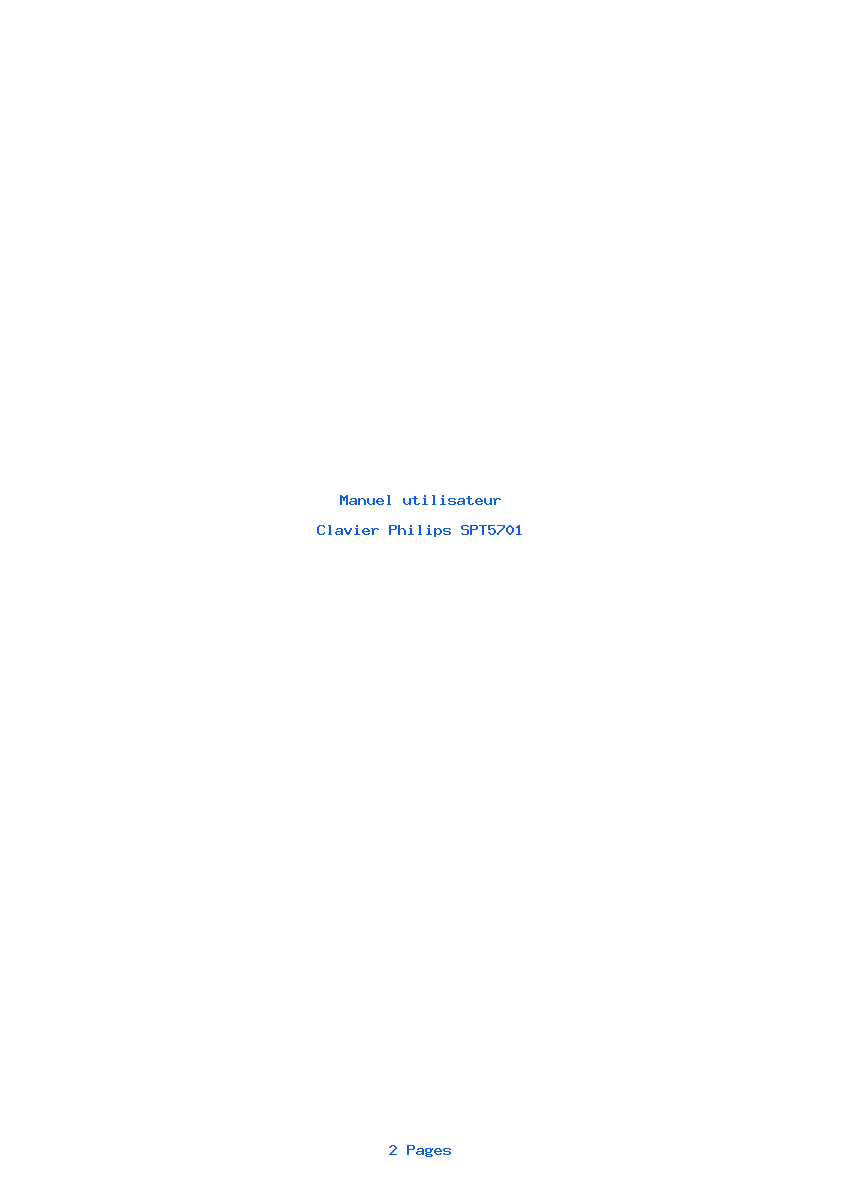 Image de la première page du manuel de l'appareil SPT5701