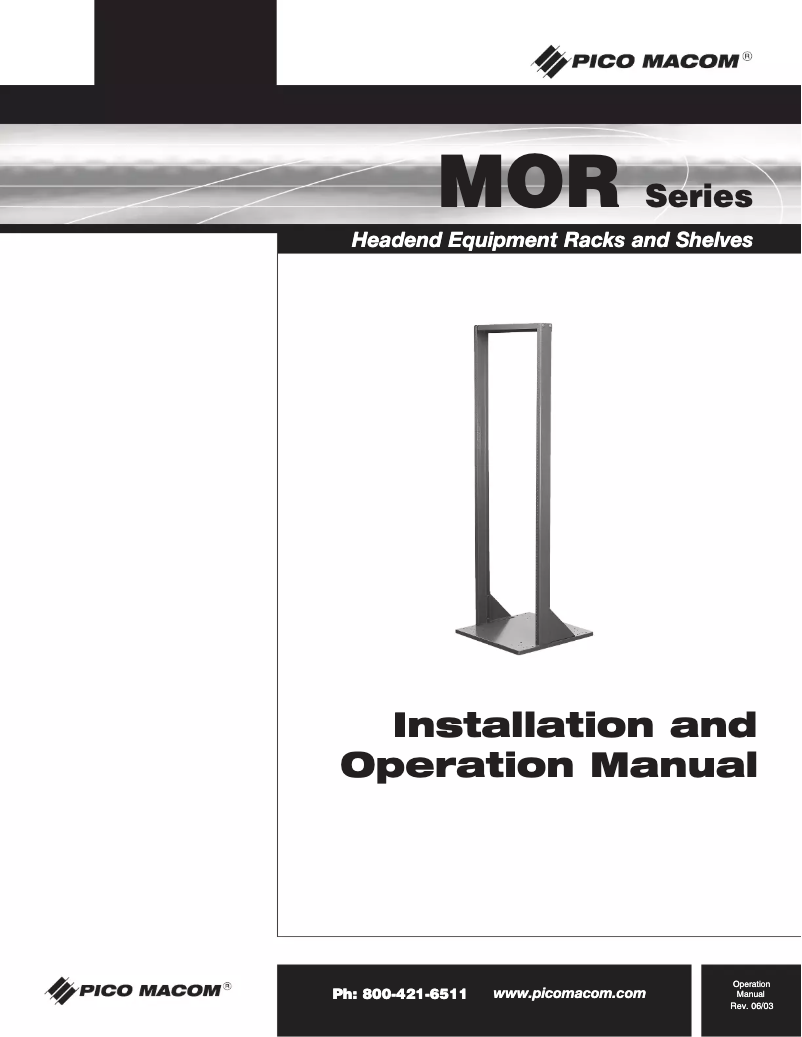 Page 1 de la notice Manuel utilisateur Pico Macom MOR-36-4-KIT