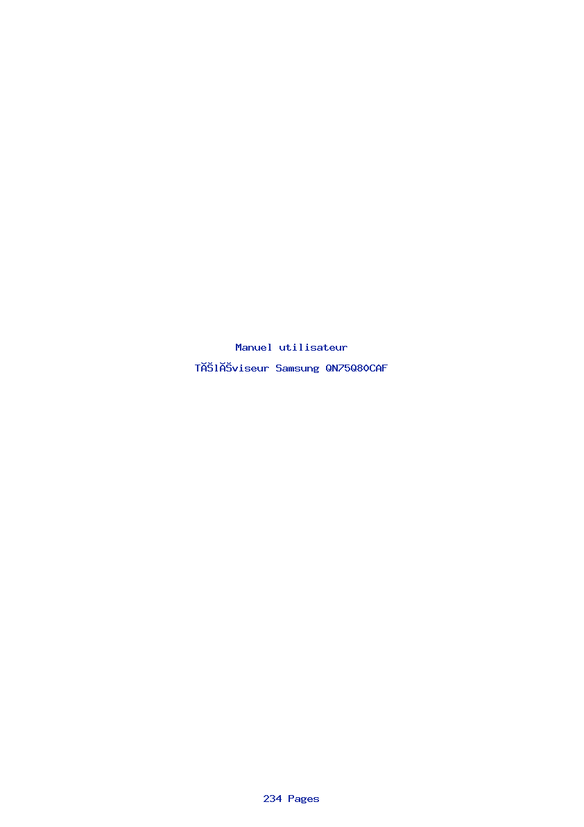 Page 1 de la notice Manuel utilisateur Samsung QN75Q80CAF