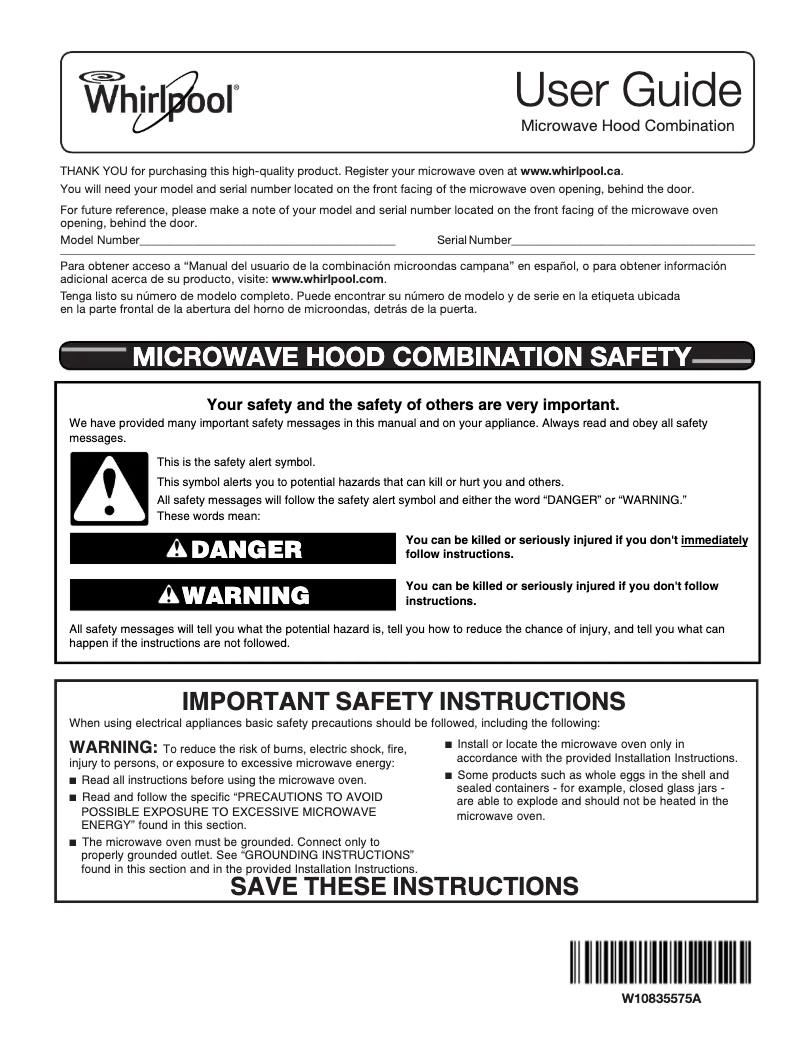 Page 1 de la notice Manuel utilisateur Whirlpool YWMH31017AS