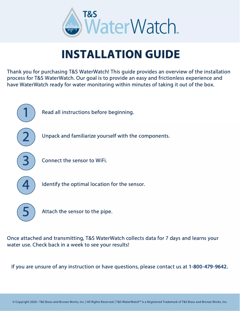 Página 1 del manual Manual de usuario T&S WaterWatch