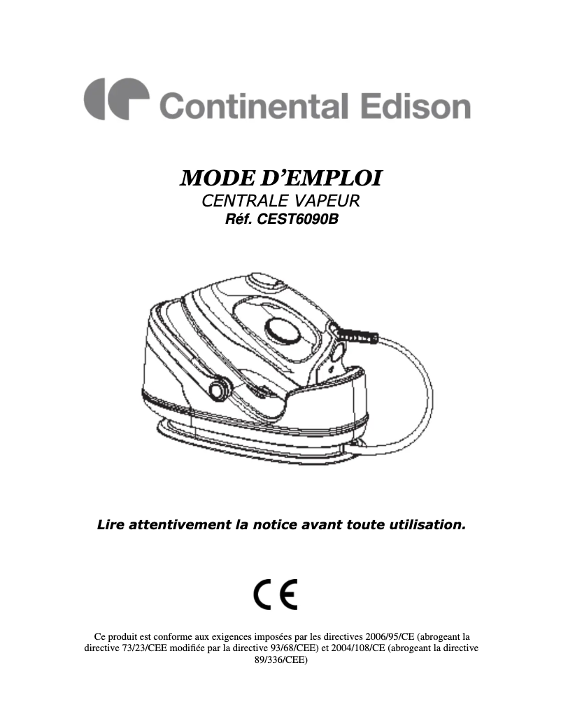 Página 1 del manual Manual de usuario Continental Edison ST6090B