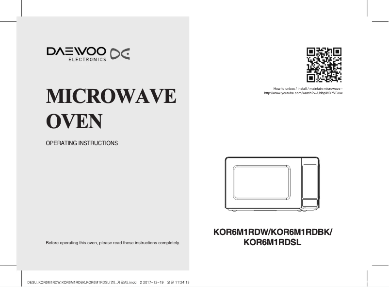 Page 1 de la notice Manuel utilisateur Daewoo KOR-6M1RDW