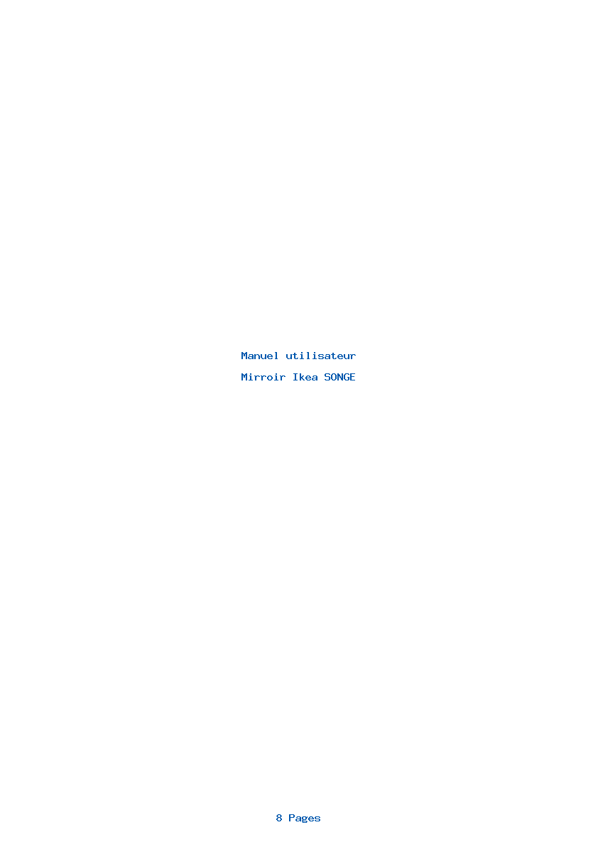 Page 1 de la notice Manuel utilisateur Ikea SONGE