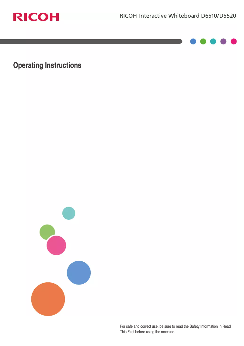 Page 1 de la notice Manuel utilisateur Ricoh D6510