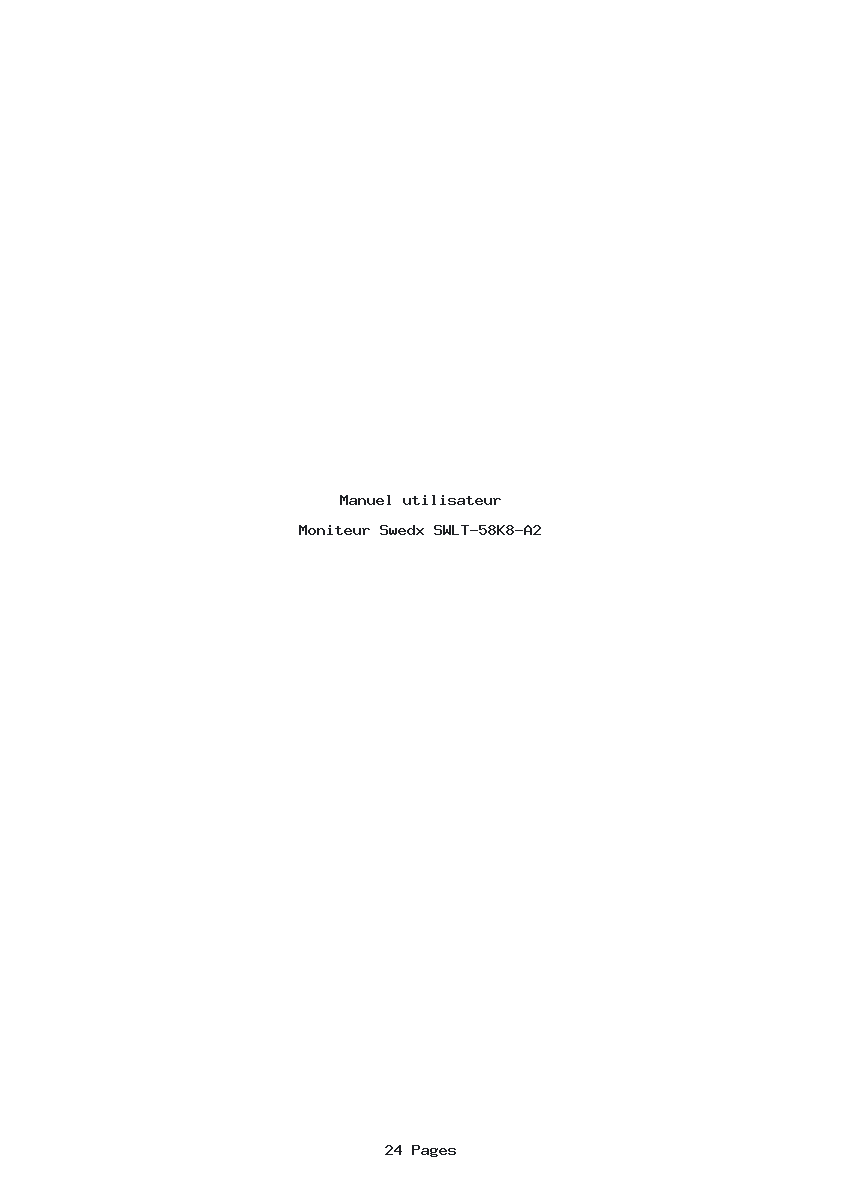 Page 1 de la notice Manuel utilisateur Swedx SWLT-58K8-A2