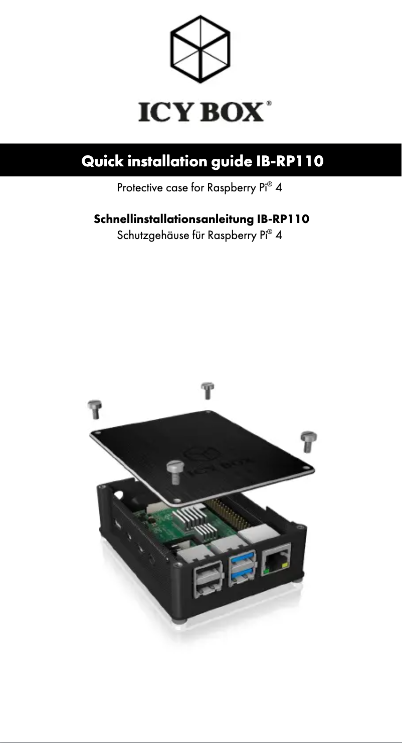 Page 1 of the manual User Manual Icy Box IB-RP110