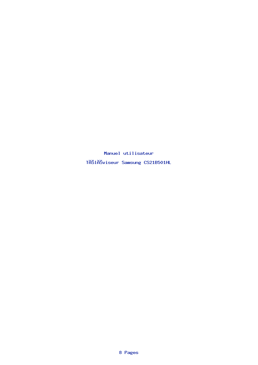 Page 1 de la notice Manuel utilisateur Samsung CS21B501HL