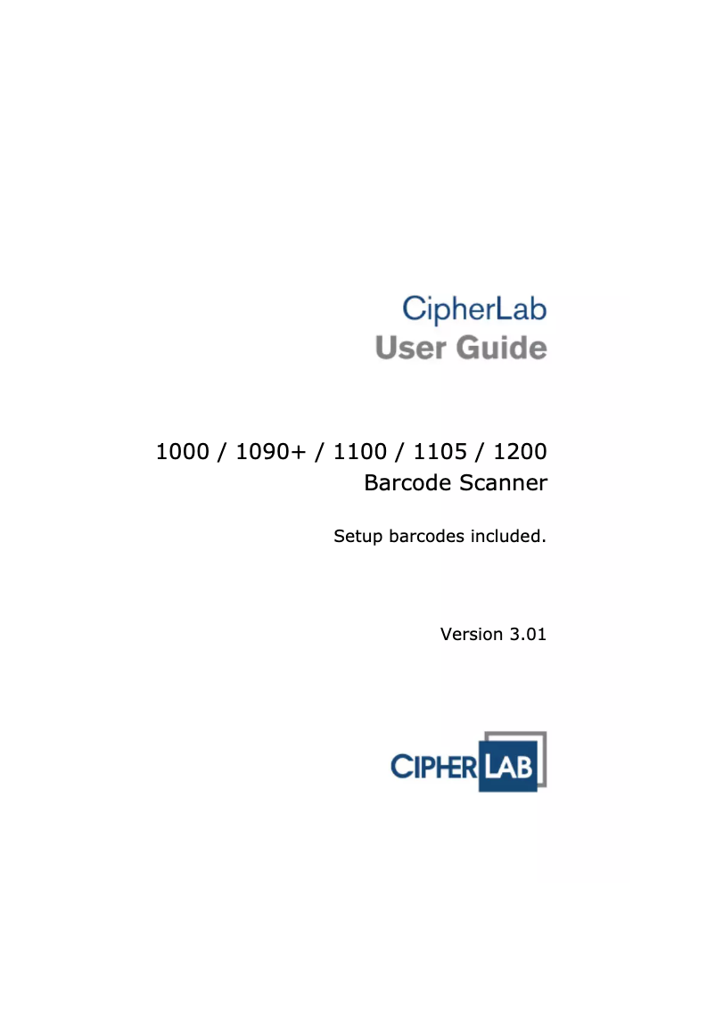 Page 1 de la notice Manuel utilisateur CipherLab 1105