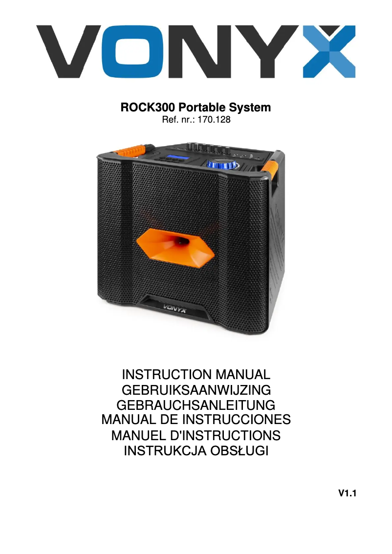 Page 1 de la notice Manuel utilisateur Vonyx ROCK300