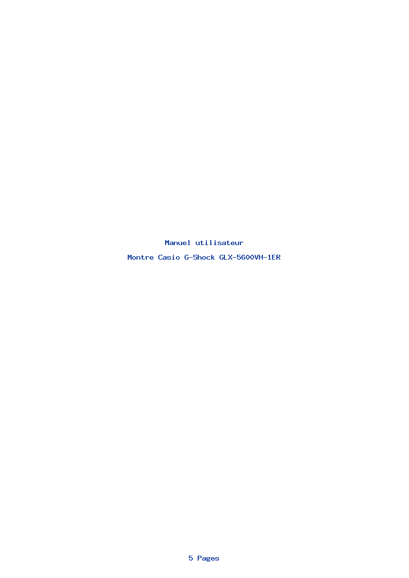 Page 1 de la notice Manuel utilisateur Casio G-Shock GLX-5600VH-1ER