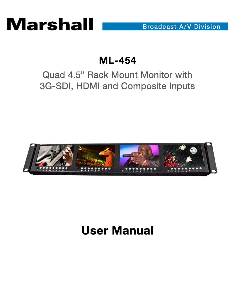 Page 1 de la notice Manuel utilisateur Marshall Electronics ML-454