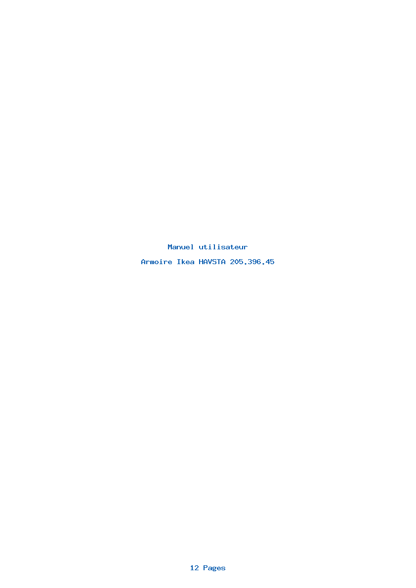 Page 1 de la notice Manuel utilisateur Ikea HAVSTA 205.396.45
