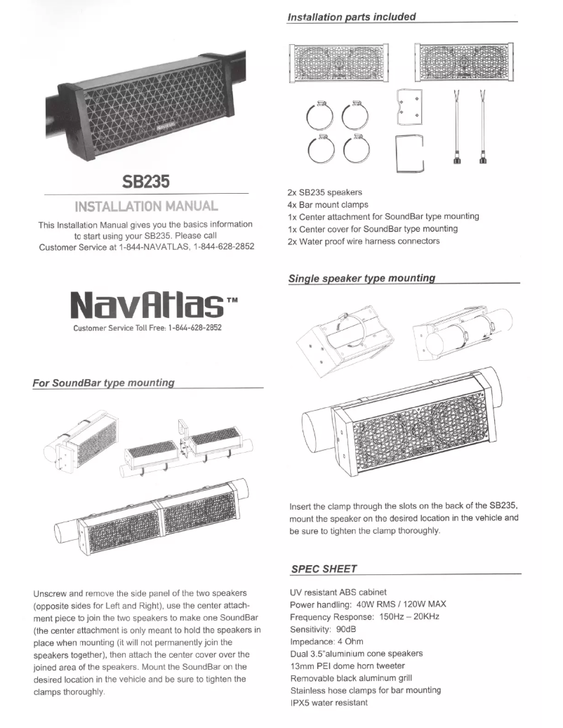 Page 1 of the manual User Manual NavAtlas SB235