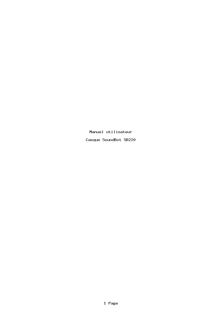 Page 1 de la notice Manuel utilisateur SoundBot SB220