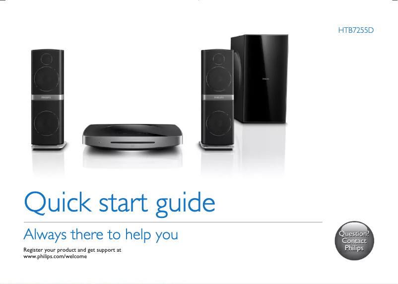 Page n°1 - Guide de démarrage rapide Philips HTB7255D