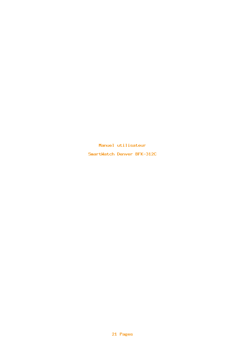 Page 1 de la notice Manuel utilisateur Denver BFK-312C