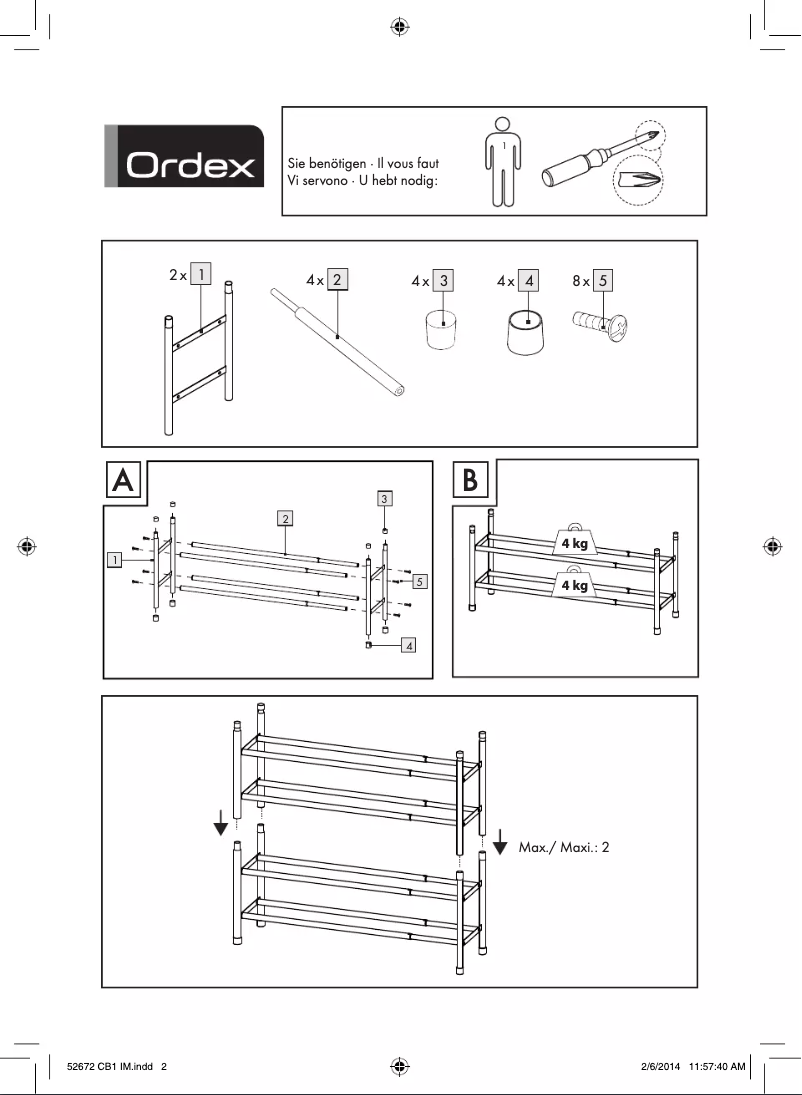 Page 1 de la notice Manuel utilisateur Ordex IAN 52672
