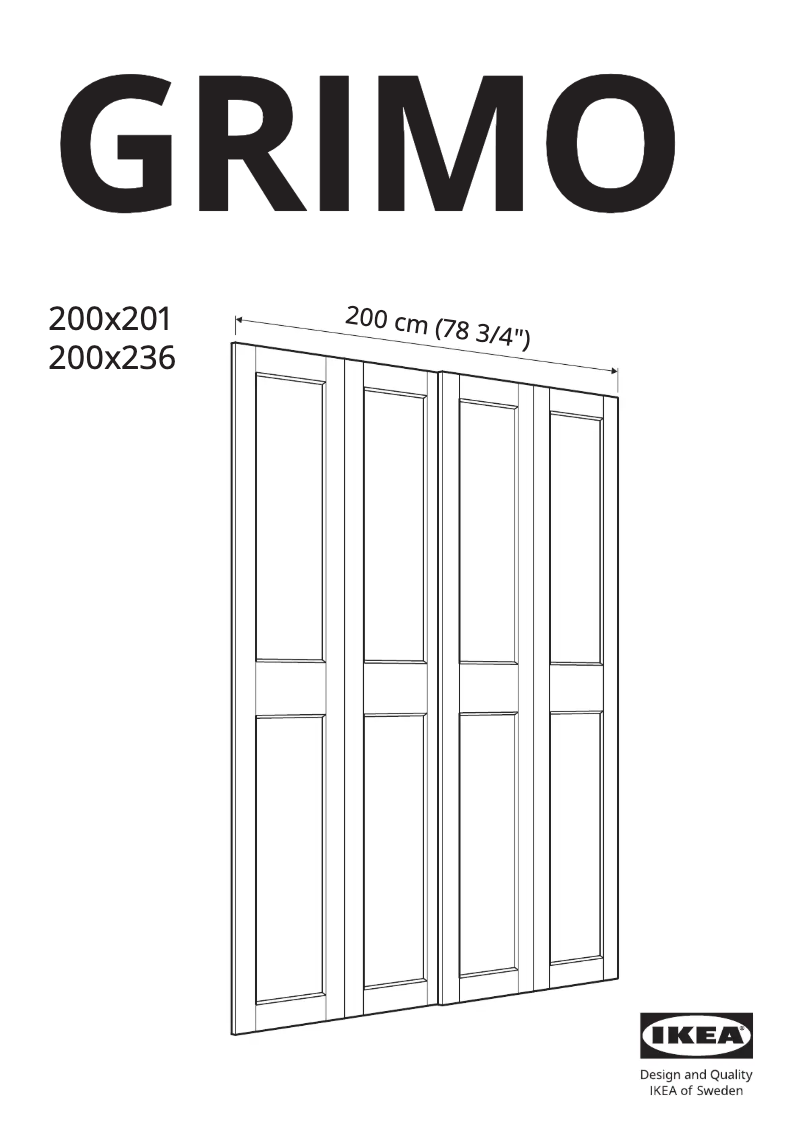 Page 1 de la notice Manuel utilisateur Ikea GRIMO 205.464.29