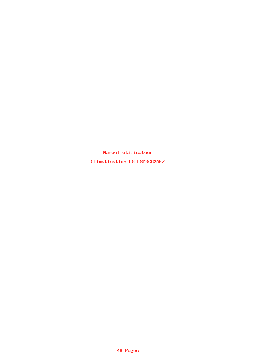Page 1 de la notice Manuel utilisateur LG LSA3CG2AF7