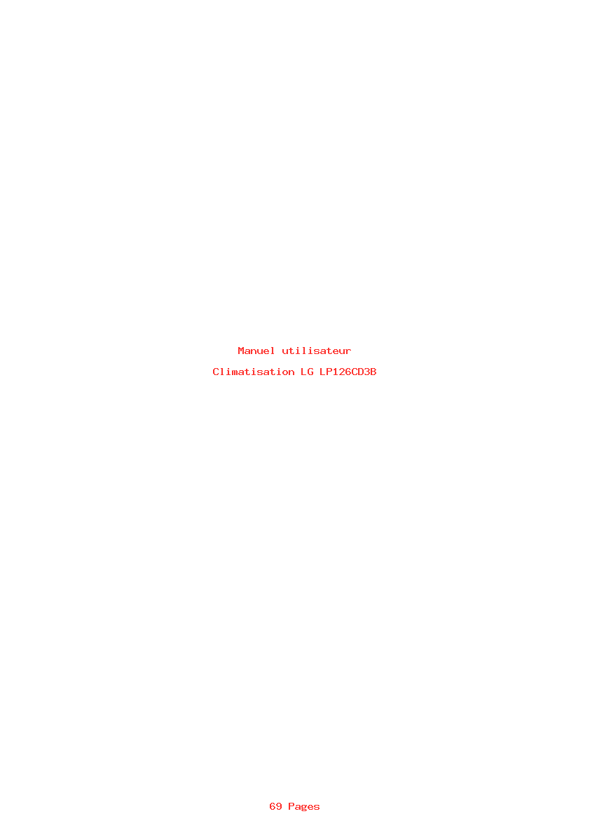 Page 1 de la notice Manuel utilisateur LG LP126CD3B