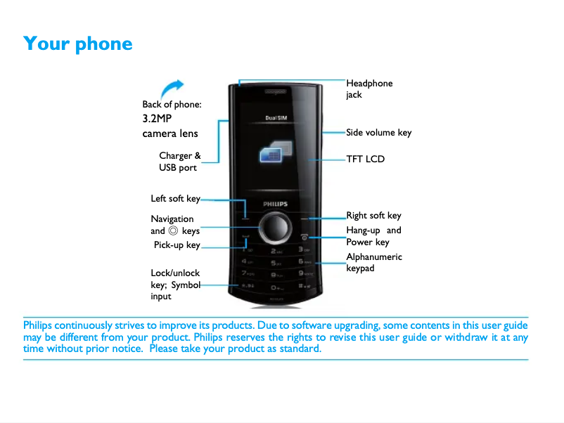 Page 1 of the manual User Manual Philips Xenium X503