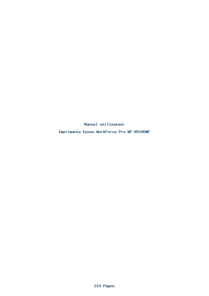 Page 1 de la notice Manuel utilisateur Epson WorkForce Pro WF-8510DWF