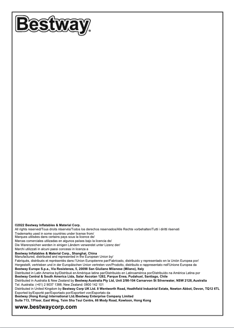 Page 1 of the manual User Manual Bestway 32034