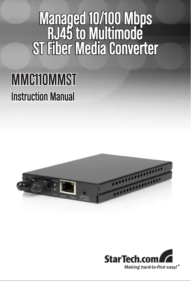 Página 1 del manual Manual de usuario StarTech.com MMC110MMST