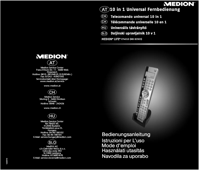 Page 1 de la notice Manuel utilisateur Medion LIFE E74010 MD 82903