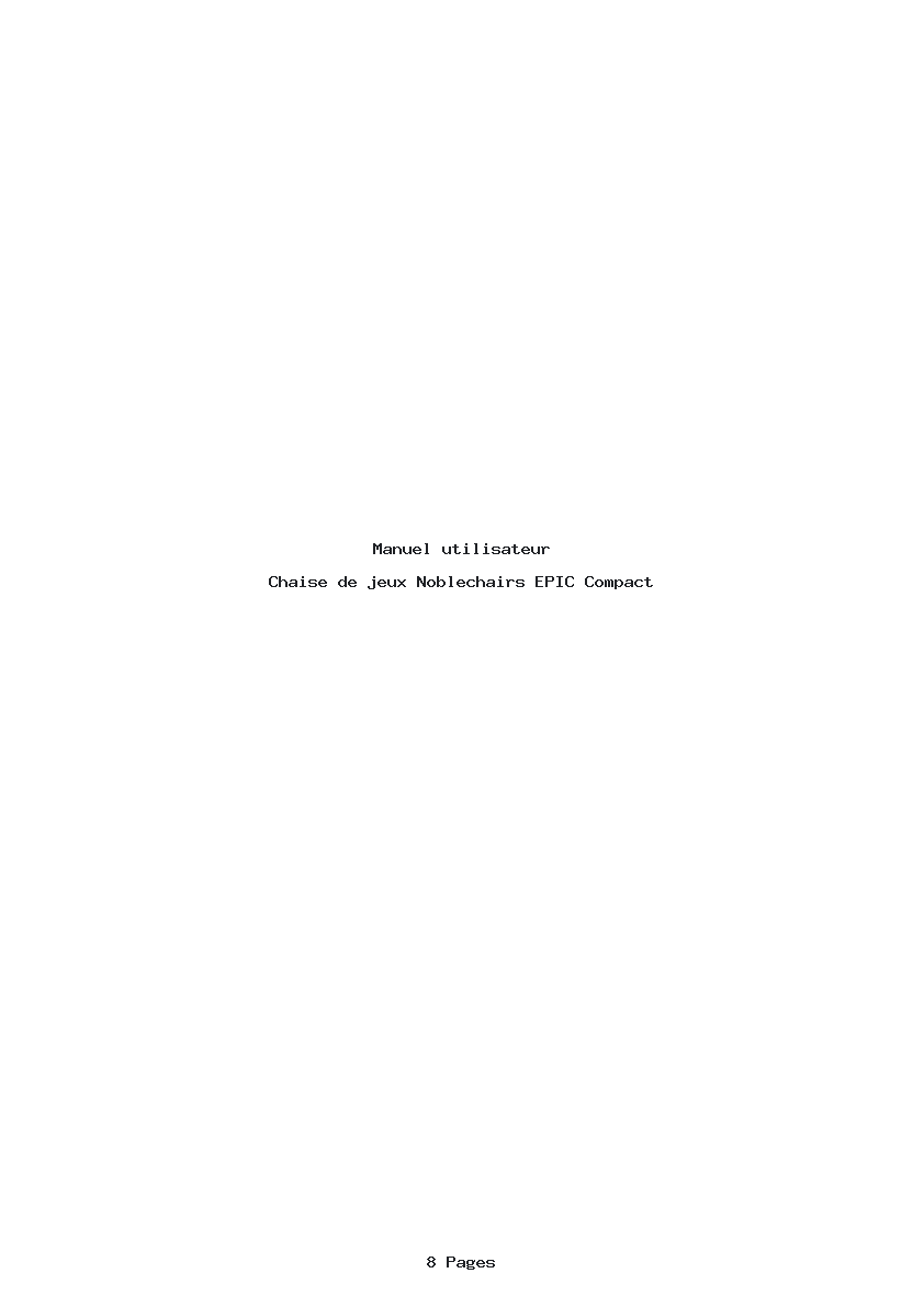 Page 1 de la notice Manuel utilisateur Noblechairs EPIC Compact