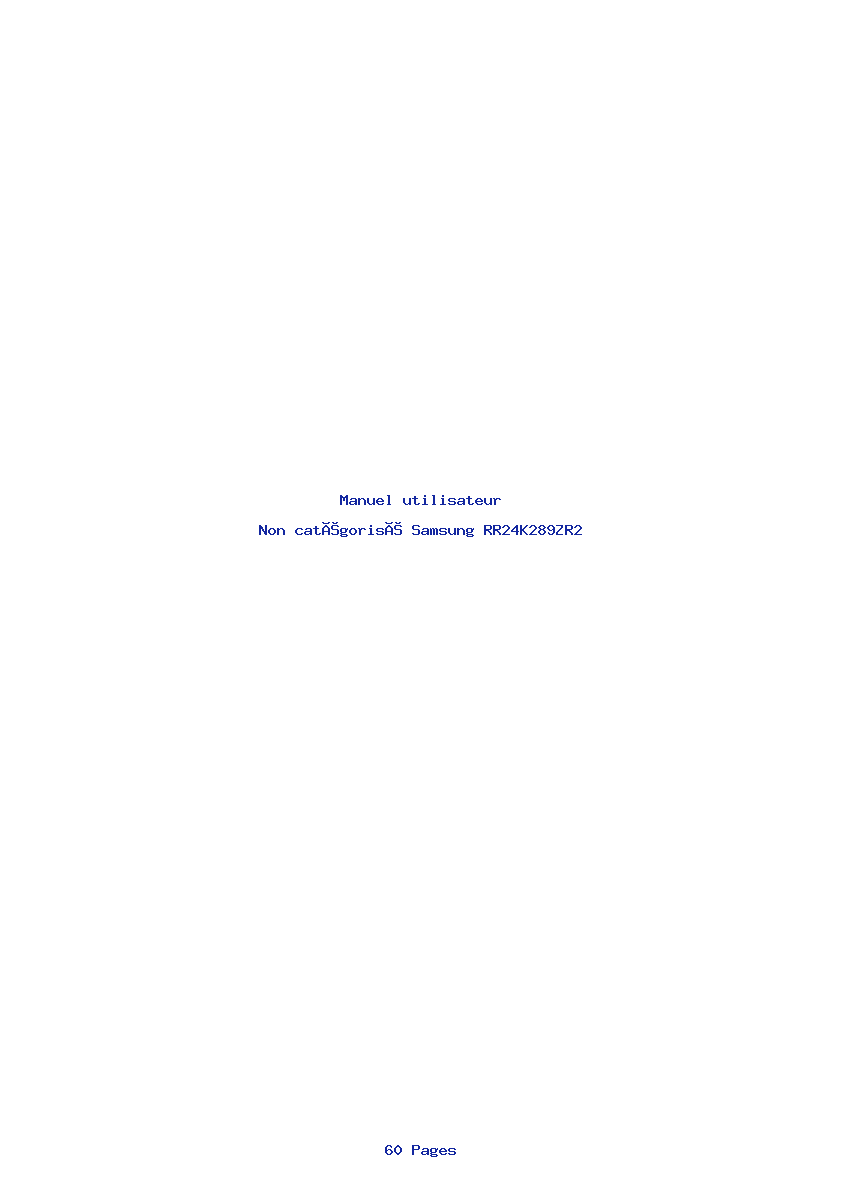 Page 1 de la notice Manuel utilisateur Samsung RR24K289ZR2