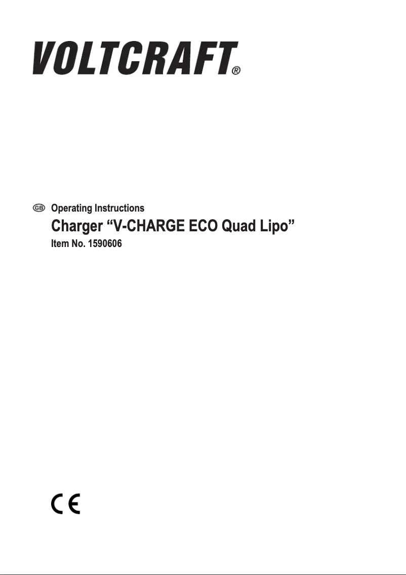 Page 1 de la notice Manuel utilisateur Voltcraft V-Charge Eco Quad Lipo