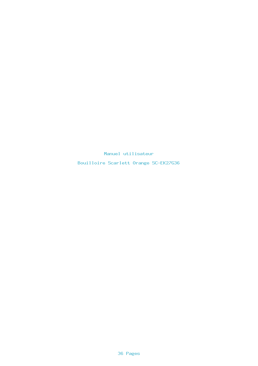 Page 1 de la notice Manuel utilisateur Scarlett Orange SC-EK27G36