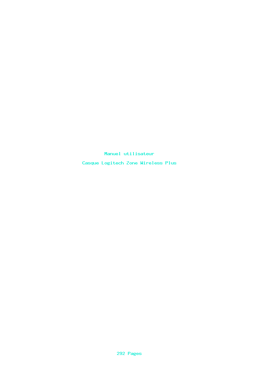 Page 1 de la notice Manuel utilisateur Logitech Zone Wireless Plus
